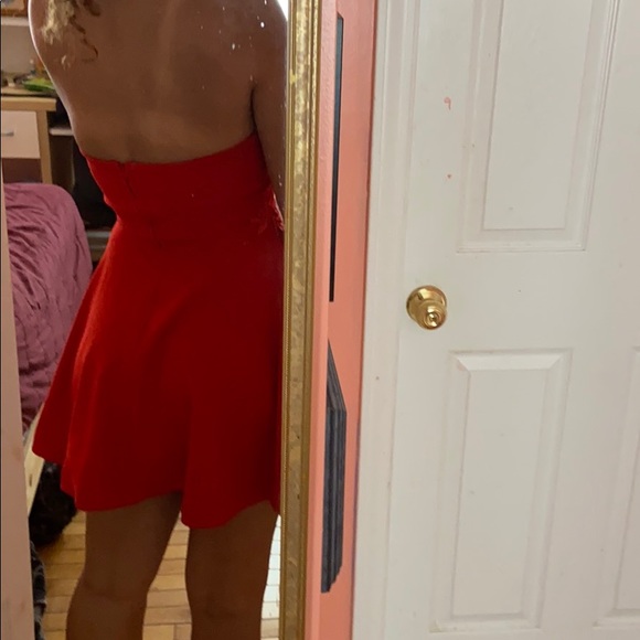 Red Strapless Formal Dress - Picture 4 of 4